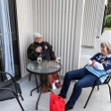 NZL WTC FranzJosef 2018APR30 GlacierHighwayMotel 006  Not quite the temperatures for umbrella drinks on the back deck - but some people are very resilient in such matters. : - DATE, - PLACES, - TRIPS, 10's, 2018, 2018 - Kiwi Kruisin, April, Day, Franz Josef Glacier, Glacier Highway Motel, Monday, Month, New Zealand, Oceania, West Coast, Year